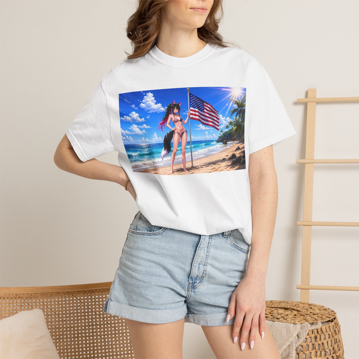American Beach Bikini Girl T-Shirt