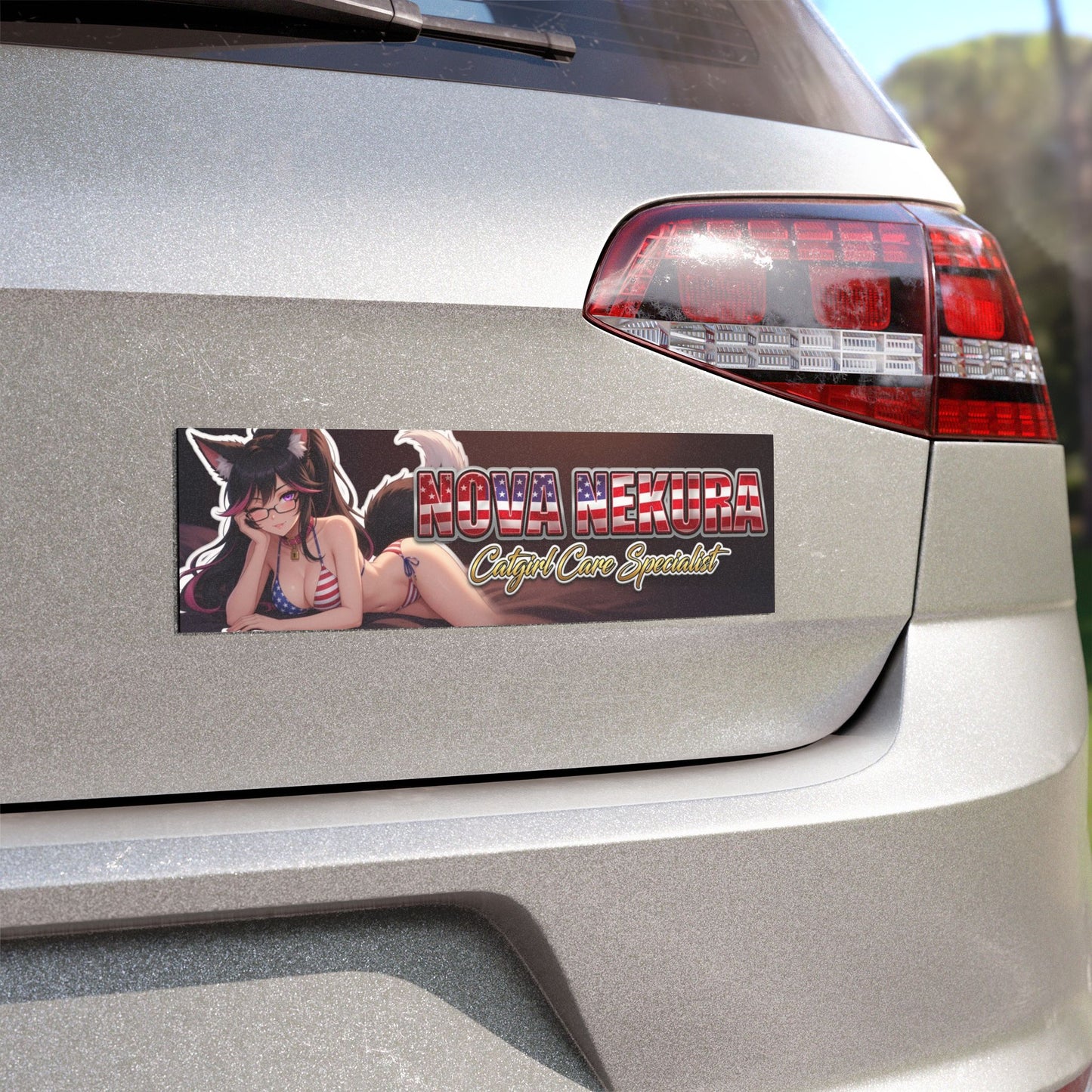 Nova Nekura: Catgirl Care Specialist Car Magnet
